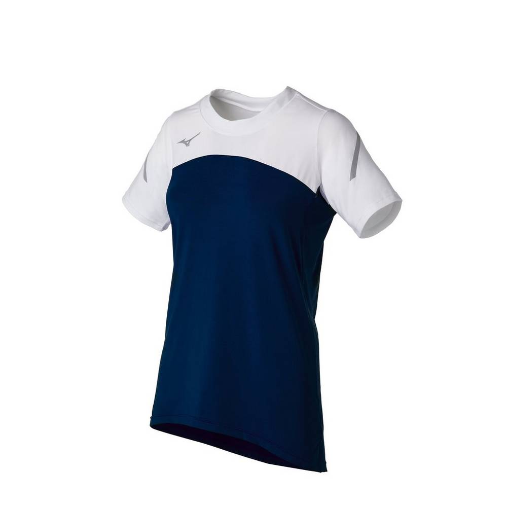 Mizuno Women's Techno VII Short Sleeve Jersey Navy/White (440682-QZL)